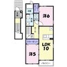 エレガント 2LDKの間取り