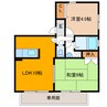 三輪アザレア 2LDKの間取り