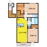 クレスト鹿の子台 2LDKの間取り