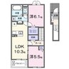 シャルムYokoyama　Ⅱ 2LDKの間取り