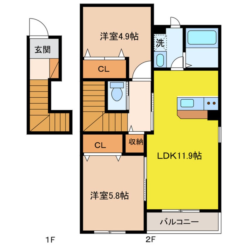 間取図 Chanty（ｼｬﾝﾃｨ）