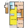 サンマロ上山口 2LDKの間取り