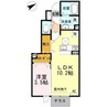 ヴィルヌーブカノン 1LDKの間取り
