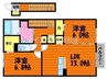 ラクスコーフ 2LDKの間取り