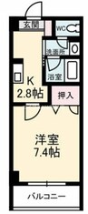 JRBハイツ倉敷 1Kの間取り