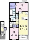 ブリランテＡ 2LDKの間取り