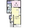 ウィステリアＮ 1LDKの間取り