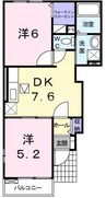 リーベ　塩生 2DKの間取り