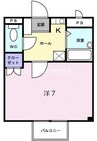 ニュークレインＢ 1Kの間取り