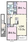 クレール九番館 2LDKの間取り
