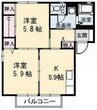 メゾン武智　C棟 2Kの間取り