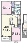 クレール九番館 2LDKの間取り