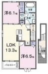 クレール九番館 2LDKの間取り
