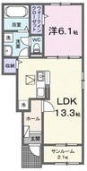 クレール九番館 1LDKの間取り