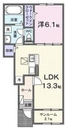 クレール九番館 1LDKの間取り
