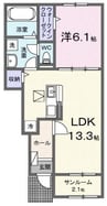 クレール九番館 1LDKの間取り