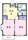 エルディム若竹Ⅱ 2DKの間取り