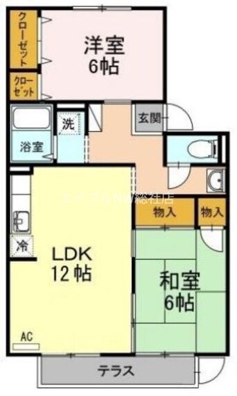 間取図 グリーンコーポ板谷　C棟