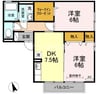 ミルキーウェイ 2DKの間取り