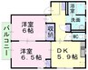 グッドライフ茶屋町　B棟 2DKの間取り