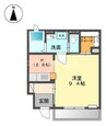 ホワイトロッサ 1Rの間取り