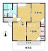 サンコーポ秋岡 2LDKの間取り
