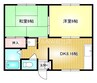 ホワイトコーポⅢ 2DKの間取り