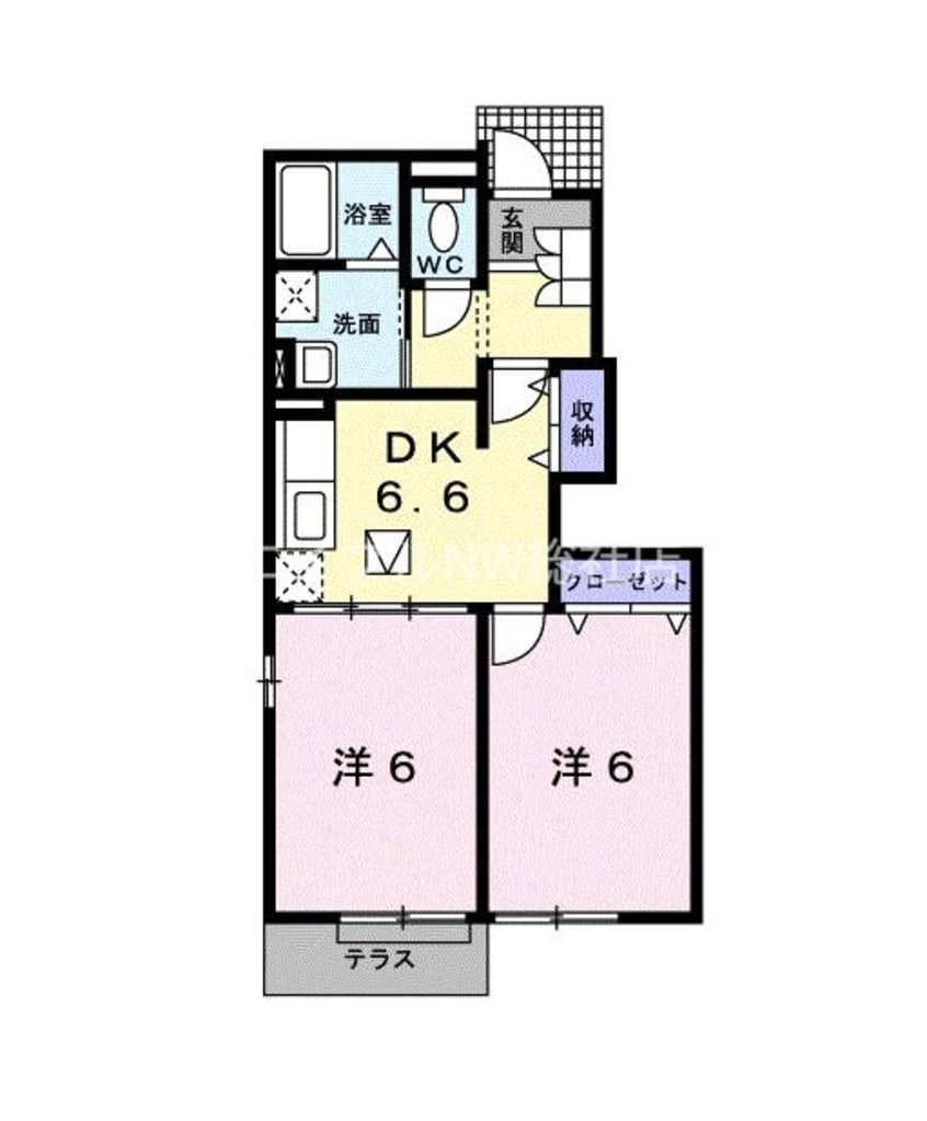 間取図 プラティーヌ総社Ｂ
