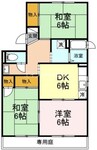 キャッスル平田　A棟 3DKの間取り