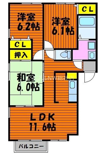 間取図 ピュアライフ　B