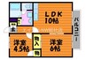 サンガーデン福島 2LDKの間取り