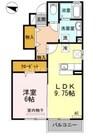 オズ　パディ 1LDKの間取り
