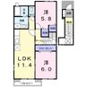 レスポワールＢ 2LDKの間取り