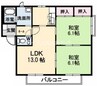 CHEZ-MOI　A棟 2LDKの間取り