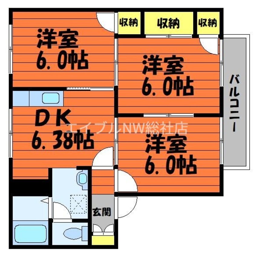 間取図 ラフォーレ阿部　Ａ棟