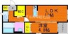 エスポワールⅡ 1LDKの間取り