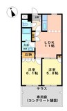 グランドウルス中島 2LDKの間取り