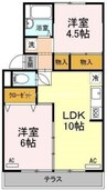 プレジール村央 2LDKの間取り