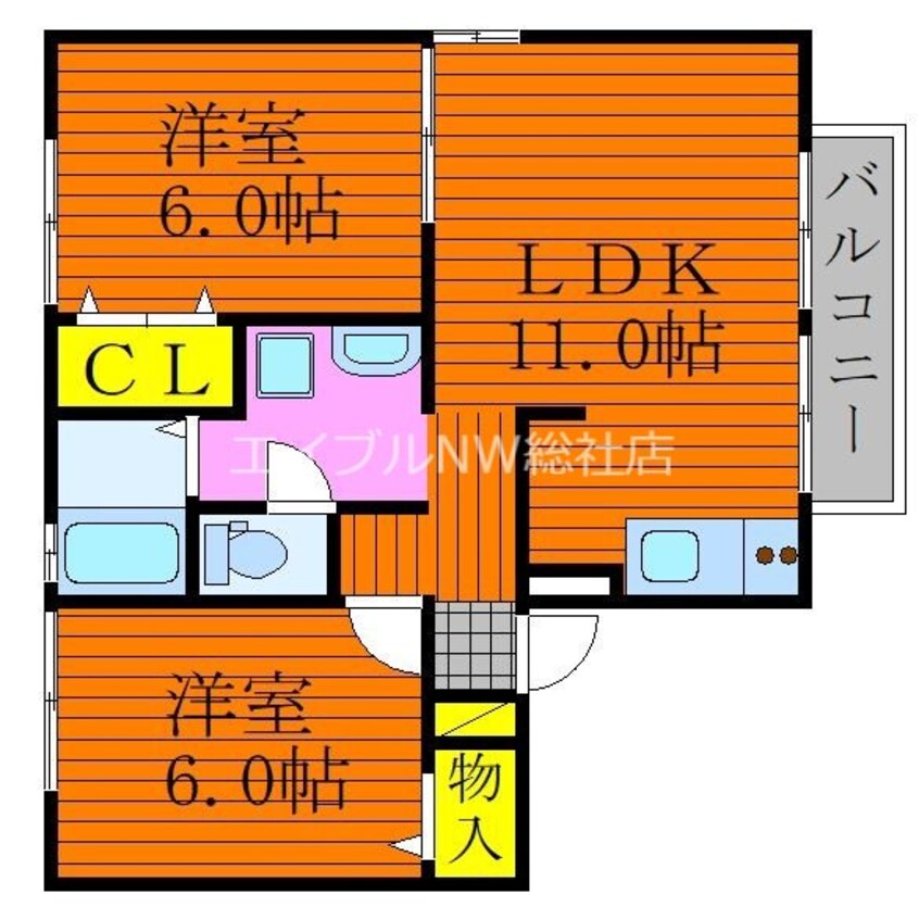 間取図 フリーダム平野