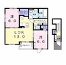 ラフレシール 2LDKの間取り