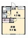 コーポ祥和 1Kの間取り