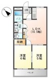 コンフォース亀山Ⅱ 2LDKの間取り