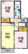 セジュールステア　A棟 2DKの間取り
