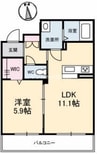 コレクトコート 1LDKの間取り