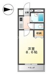 エステート山下 1Kの間取り