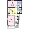 ピュア　グリーン　Ａ 2DKの間取り