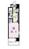 アンジュラピス 1Kの間取り