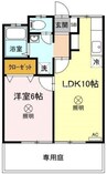 コーポ吉備津 1LDKの間取り