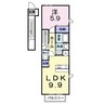 フローラ 1LDKの間取り