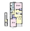 ソレアードＢ 2LDKの間取り